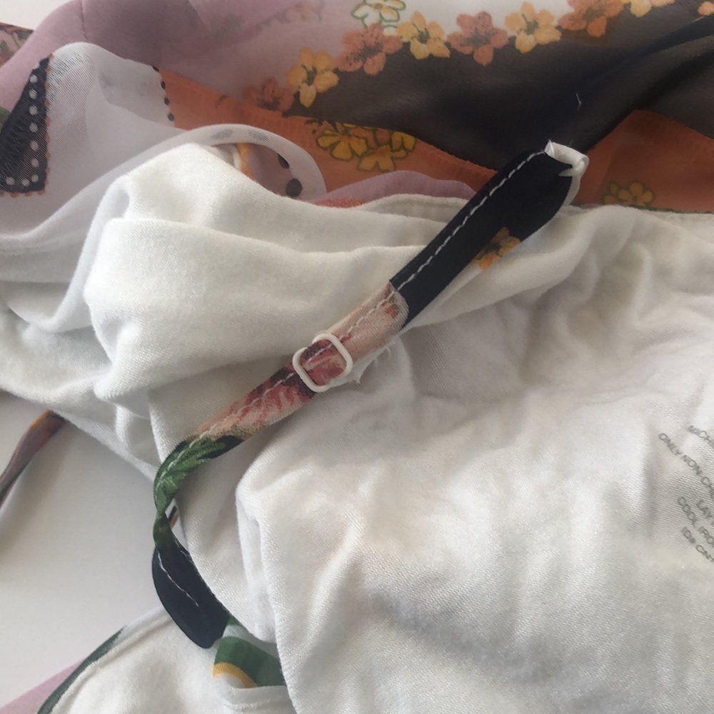 NY&C spaghetti strap floral & flowy top with inside camisole adjustable straps - Picture 7 of 7